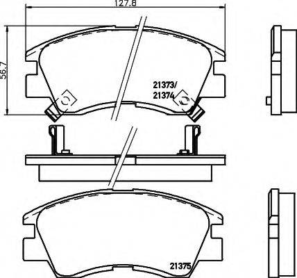 HELLA 8DB355005781 Комплект гальмівних колодок, дискове гальмо