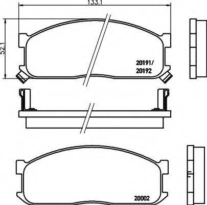 HELLA 8DB355006211 Комплект гальмівних колодок, дискове гальмо