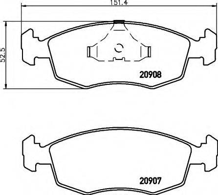 HELLA 8DB355007331 Комплект гальмівних колодок, дискове гальмо