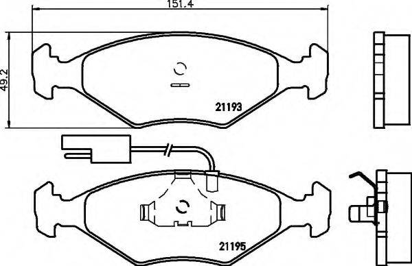 HELLA 8DB355007431 Комплект гальмівних колодок, дискове гальмо