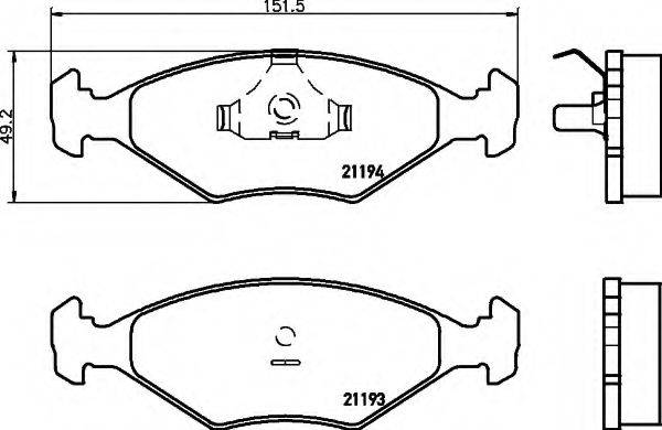 HELLA 8DB355007441 Комплект гальмівних колодок, дискове гальмо