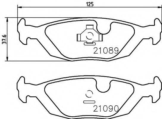 HELLA 8DB355007521 Комплект гальмівних колодок, дискове гальмо