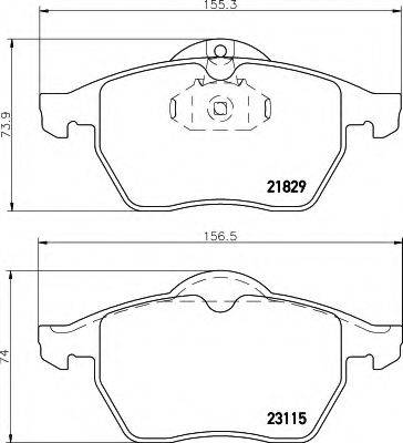 HELLA 8DB355007771 Комплект гальмівних колодок, дискове гальмо