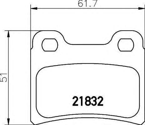 HELLA 8DB355008151 Комплект гальмівних колодок, дискове гальмо