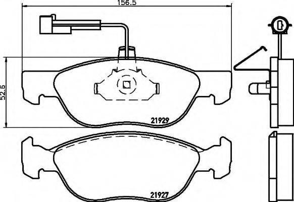 HELLA 8DB355008321 Комплект гальмівних колодок, дискове гальмо