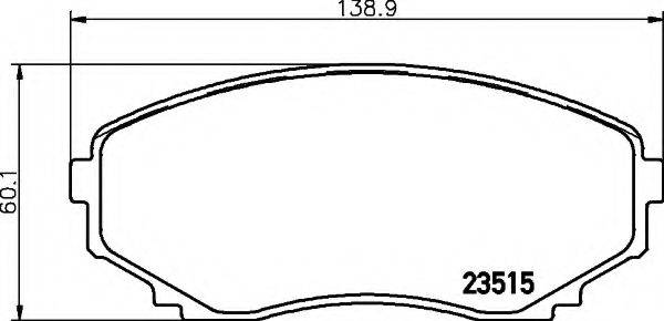 HELLA 8DB355009641 Комплект гальмівних колодок, дискове гальмо