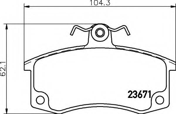 HELLA 8DB355010341 Комплект гальмівних колодок, дискове гальмо