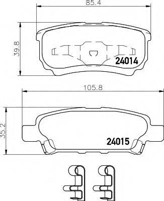 HELLA 8DB355010811 Комплект гальмівних колодок, дискове гальмо