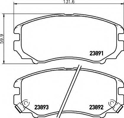 HELLA 8DB355010991 Комплект гальмівних колодок, дискове гальмо