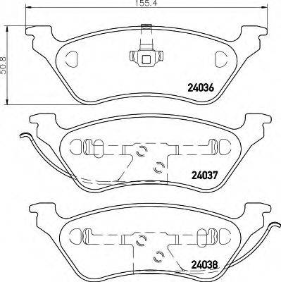 HELLA 8DB355011061 Комплект гальмівних колодок, дискове гальмо