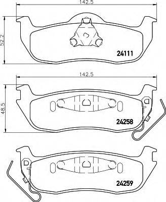 HELLA 8DB355012181 Комплект гальмівних колодок, дискове гальмо