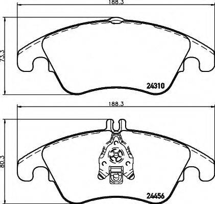 HELLA 8DB355012621 Комплект гальмівних колодок, дискове гальмо