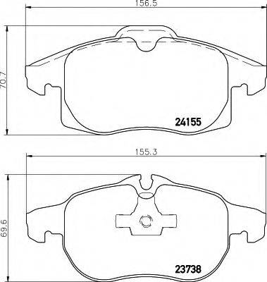 HELLA 8DB355012681 Комплект гальмівних колодок, дискове гальмо