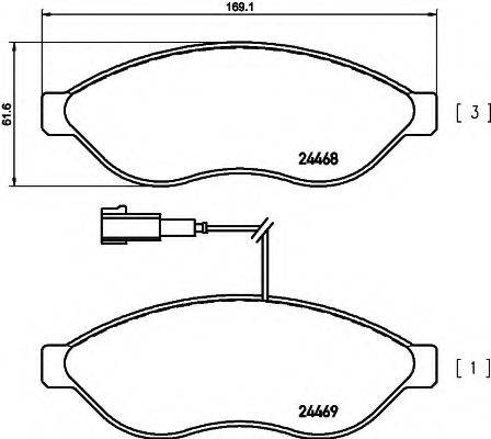 HELLA 8DB355012931 Комплект гальмівних колодок, дискове гальмо