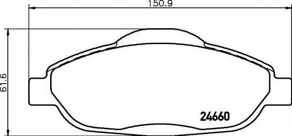 HELLA 8DB355013911 Комплект гальмівних колодок, дискове гальмо