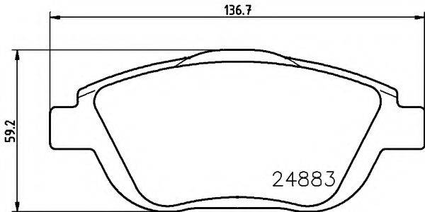 HELLA 8DB355014551 Комплект гальмівних колодок, дискове гальмо