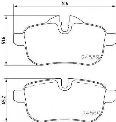 HELLA 8DB355014621 Комплект гальмівних колодок, дискове гальмо