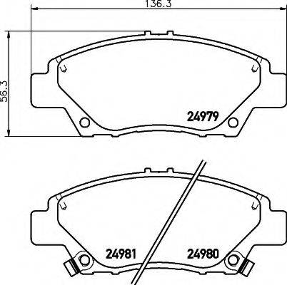 HELLA 8DB355015001 Комплект гальмівних колодок, дискове гальмо