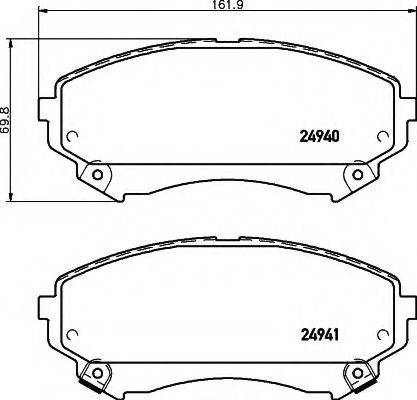 HELLA 8DB355015141 Комплект гальмівних колодок, дискове гальмо