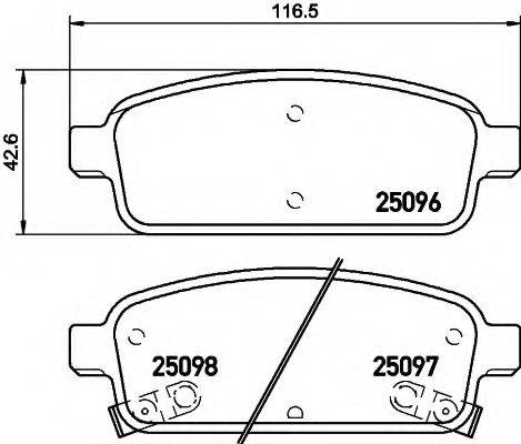 HELLA 8DB355015221 Комплект гальмівних колодок, дискове гальмо