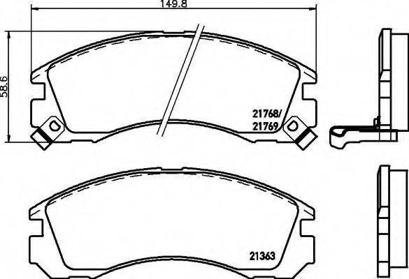 HELLA 8DB355016531 Комплект гальмівних колодок, дискове гальмо