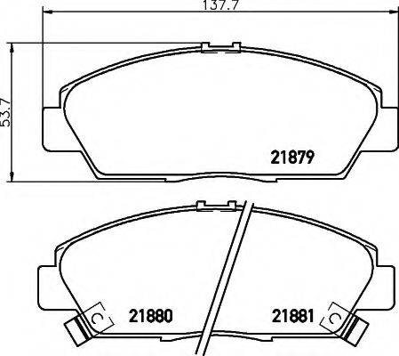 HELLA 8DB355016631 Комплект гальмівних колодок, дискове гальмо