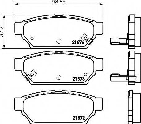 HELLA 8DB355016701 Комплект гальмівних колодок, дискове гальмо