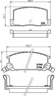 HELLA 8DB355016741 Комплект гальмівних колодок, дискове гальмо