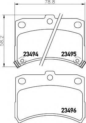 HELLA 8DB355017121 Комплект гальмівних колодок, дискове гальмо