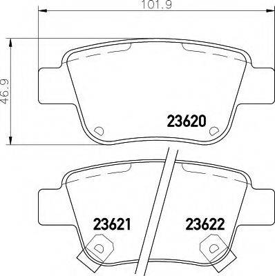 HELLA 8DB355017331 Комплект гальмівних колодок, дискове гальмо