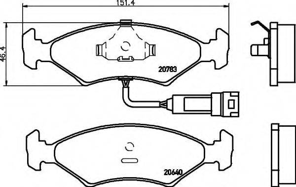 HELLA 8DB355017371 Комплект гальмівних колодок, дискове гальмо