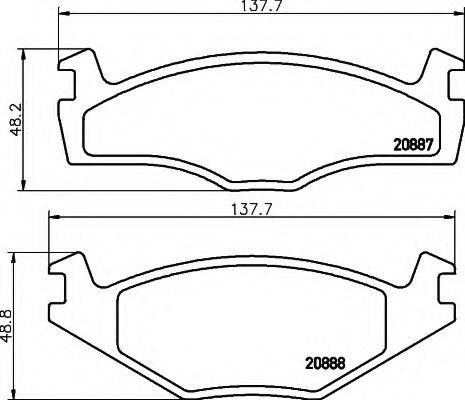 HELLA 8DB355017521 Комплект гальмівних колодок, дискове гальмо