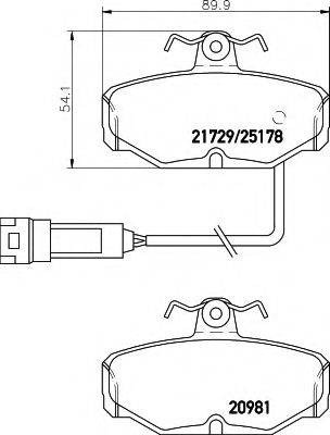 HELLA 8DB355017631 Комплект гальмівних колодок, дискове гальмо