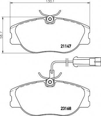 HELLA 8DB355018181 Комплект гальмівних колодок, дискове гальмо