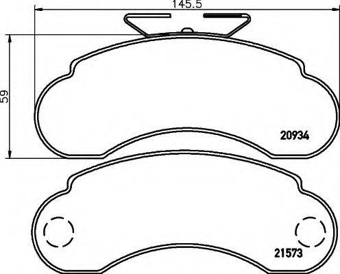 HELLA 8DB355019101 Комплект гальмівних колодок, дискове гальмо