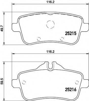 HELLA 8DB355020161 Комплект гальмівних колодок, дискове гальмо