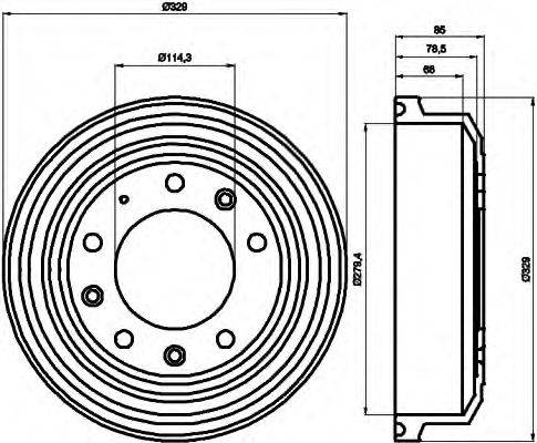 HELLA 8DT355302371 Гальмівний барабан