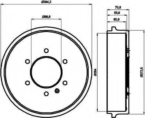 HELLA 8DT355302181 Гальмівний барабан