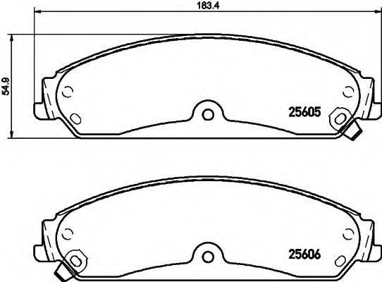 HELLA 8DB355020541 Комплект гальмівних колодок, дискове гальмо