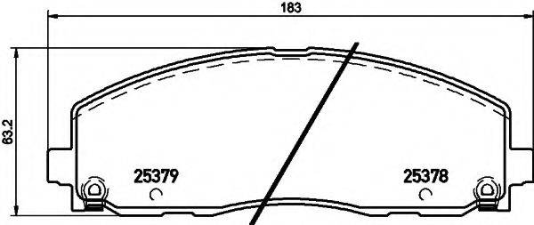 HELLA 8DB355020571 Комплект гальмівних колодок, дискове гальмо