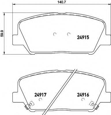 HELLA 8DB355020591 Комплект гальмівних колодок, дискове гальмо