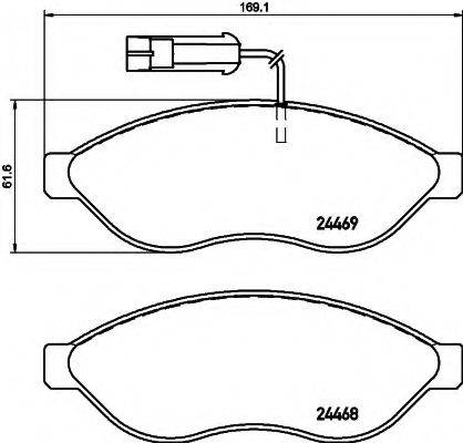 HELLA 8DB355020661 Комплект гальмівних колодок, дискове гальмо