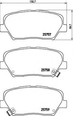 HELLA 8DB355020871 Комплект гальмівних колодок, дискове гальмо