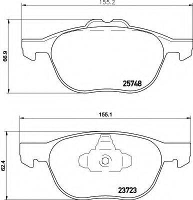 HELLA 8DB355020411 Комплект гальмівних колодок, дискове гальмо