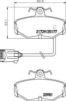 HELLA 8DB355018121 Комплект гальмівних колодок, дискове гальмо