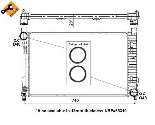 NRF 53418 Радіатор, охолодження двигуна