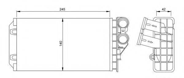 NRF 54251 Теплообмінник, опалення салону