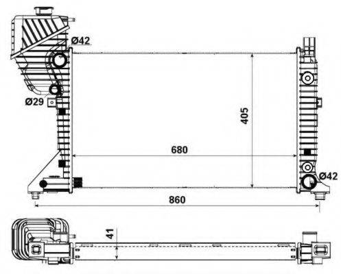 NRF 55349A Радіатор, охолодження двигуна