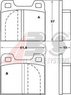 A.B.S. 36066 Комплект гальмівних колодок, дискове гальмо