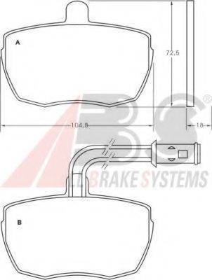 A.B.S. 36841 Комплект гальмівних колодок, дискове гальмо